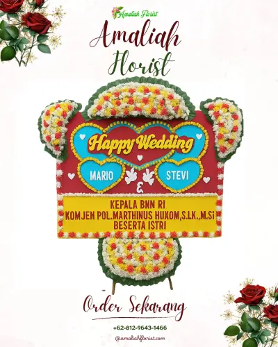 Karangan Papan Bunga Pernikahan di Sadang Serang